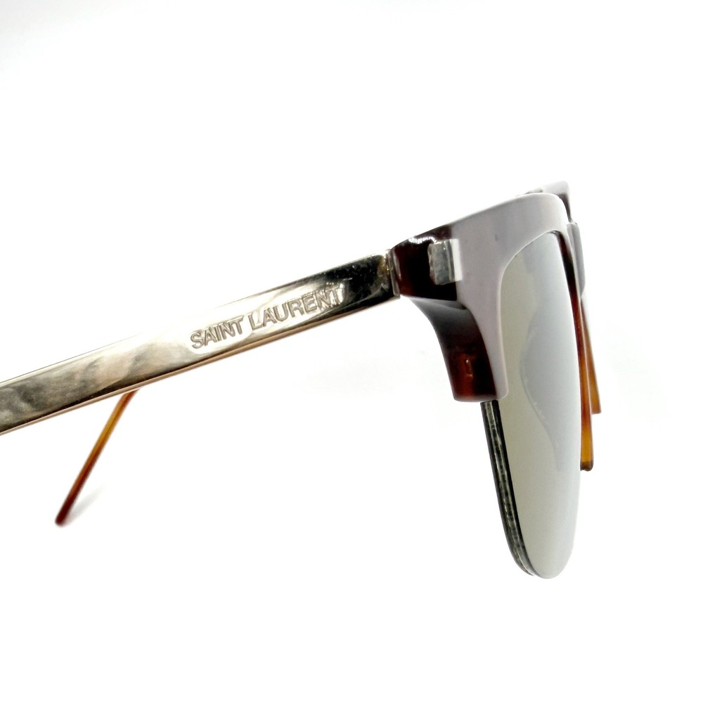 Saint Laurent Sunglasses Tortoiseshell SL420 Silver Metal Half Frame - Picture 6 of 11